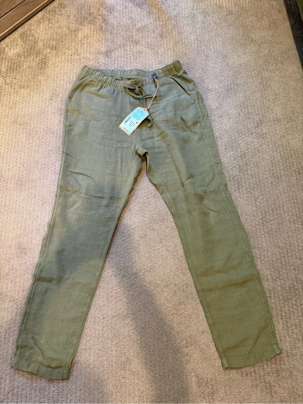 Faherty Men's Lightweight Canyon Olive Drawstring Pants